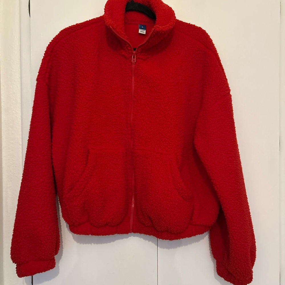 Old Navy Vibrant Red Fleece Jacket